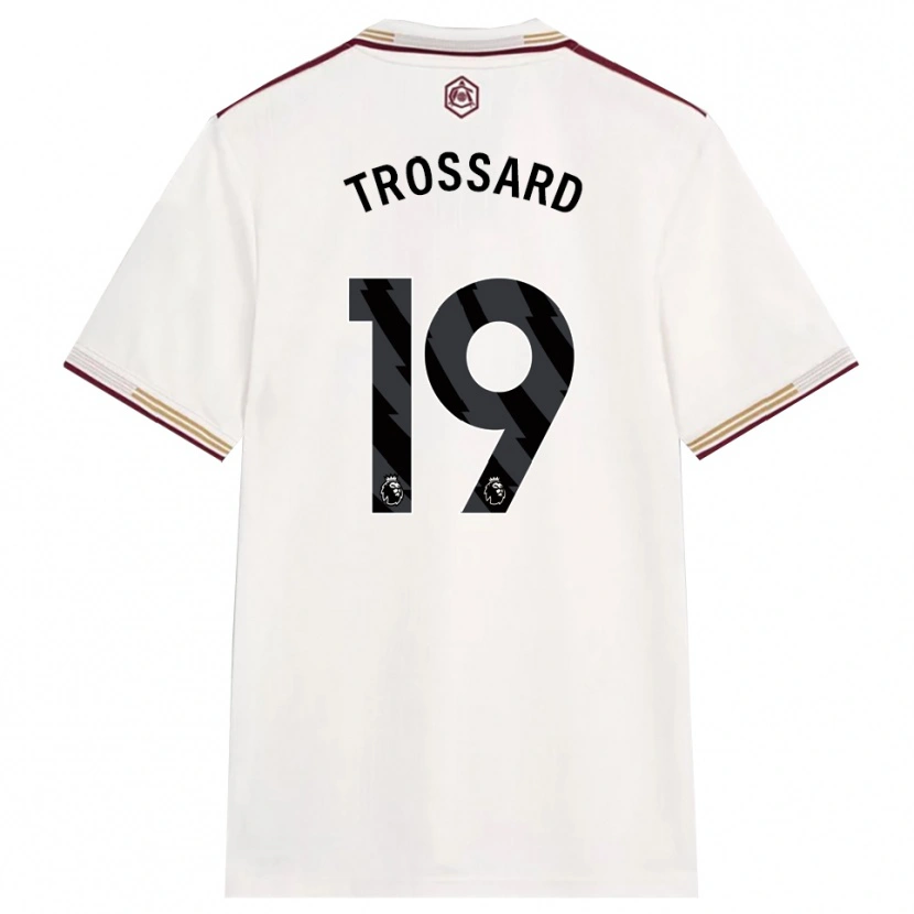 Danxen Uomo Maglia Leandro Trossard #19 Bianco Sporco Borgogna Kit Gara Third 2025/26 Maglietta