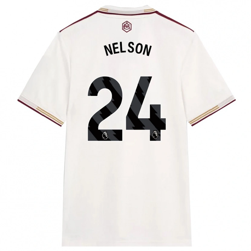 Danxen Uomo Maglia Reiss Nelson #24 Bianco Sporco Borgogna Kit Gara Third 2025/26 Maglietta
