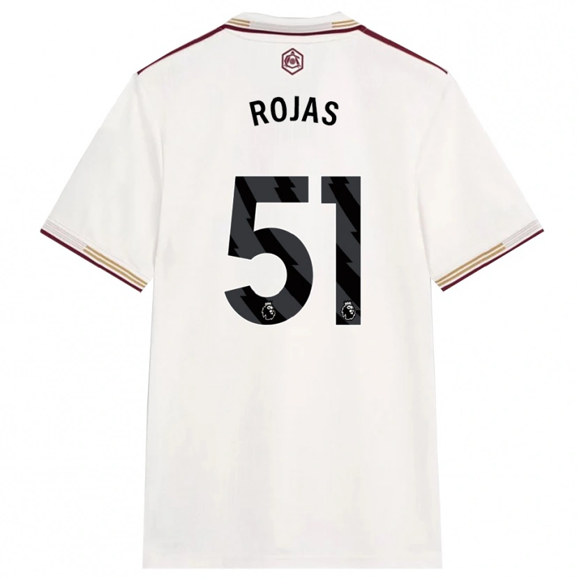 Danxen Uomo Maglia Alexéi Rojas #51 Bianco Sporco Borgogna Kit Gara Third 2025/26 Maglietta