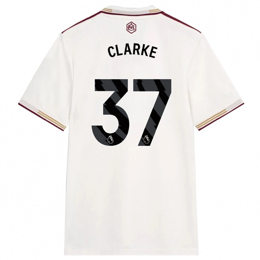 Danxen Uomo Maglia Brayden Clarke #37 Bianco Sporco Borgogna Kit Gara Third 2025/26 Maglietta