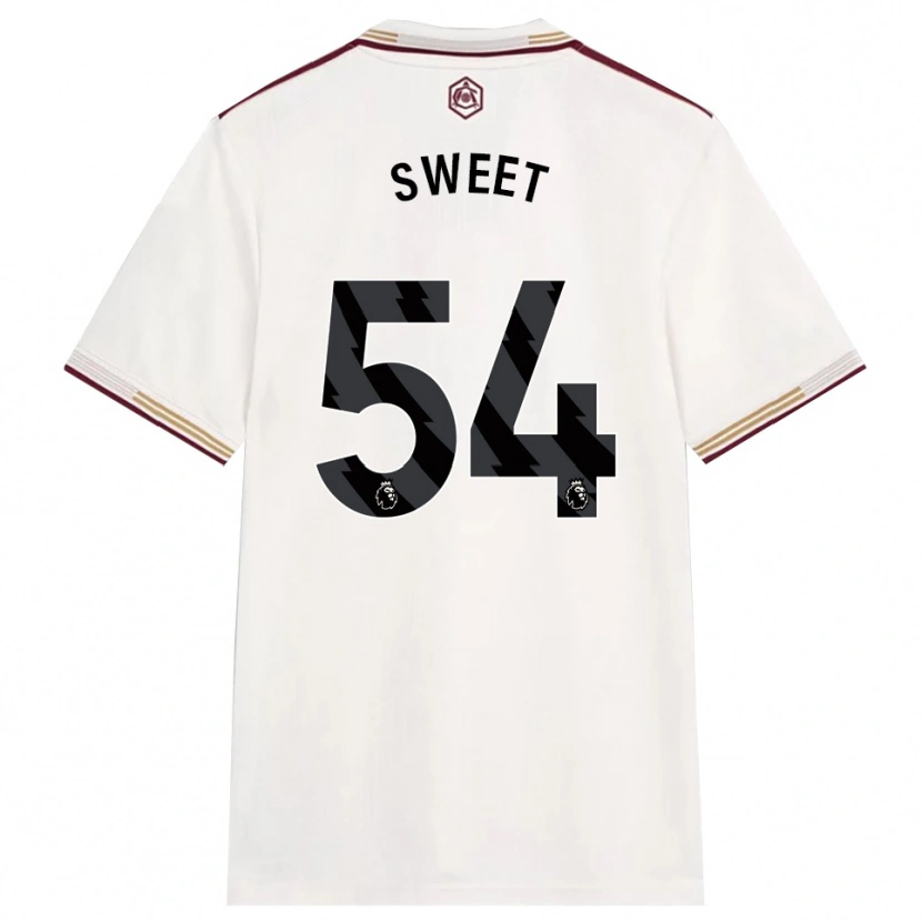 Danxen Uomo Maglia William Sweet #54 Bianco Sporco Borgogna Kit Gara Third 2025/26 Maglietta