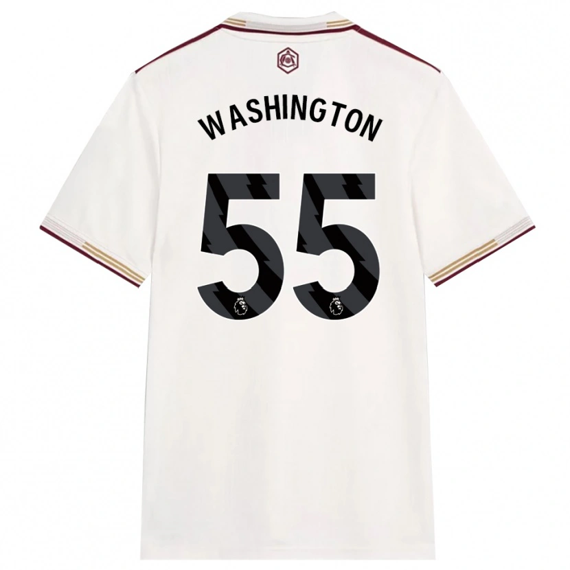 Danxen Uomo Maglia Marcell Washington #55 Bianco Sporco Borgogna Kit Gara Third 2025/26 Maglietta