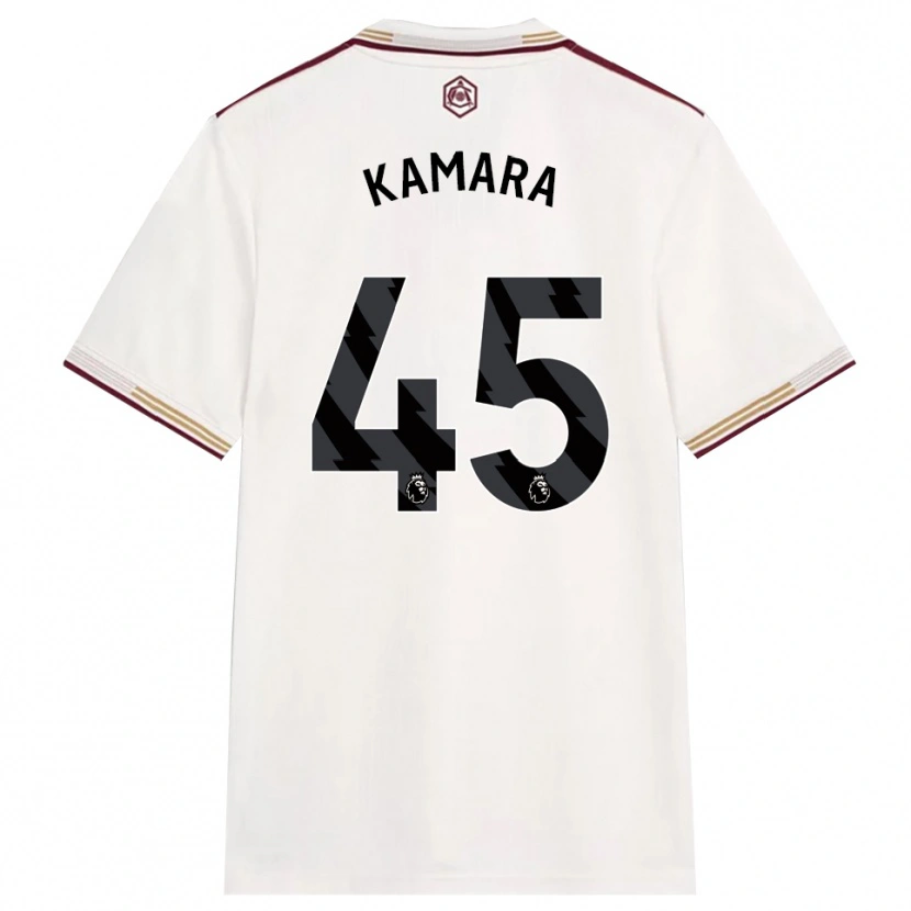 Danxen Uomo Maglia Osman Kamara #45 Bianco Sporco Borgogna Kit Gara Third 2025/26 Maglietta