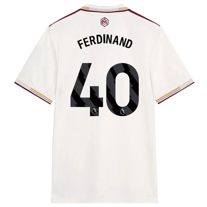 Danxen Uomo Maglia Sebastian Ferdinand #40 Bianco Sporco Borgogna Kit Gara Third 2025/26 Maglietta