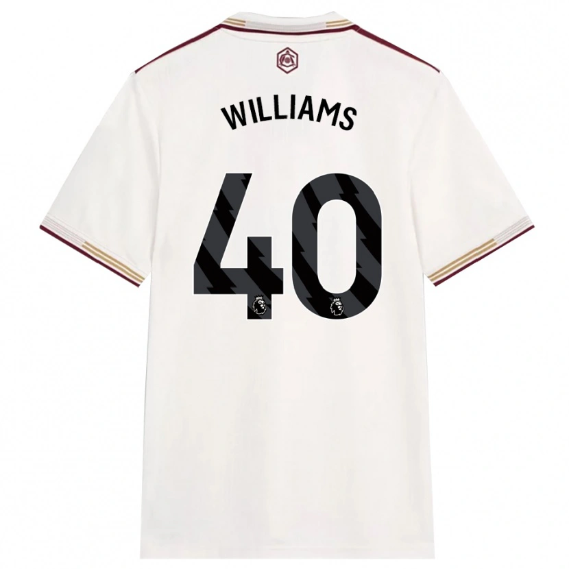 Danxen Uomo Maglia Naomi Williams #40 Bianco Sporco Borgogna Kit Gara Third 2025/26 Maglietta