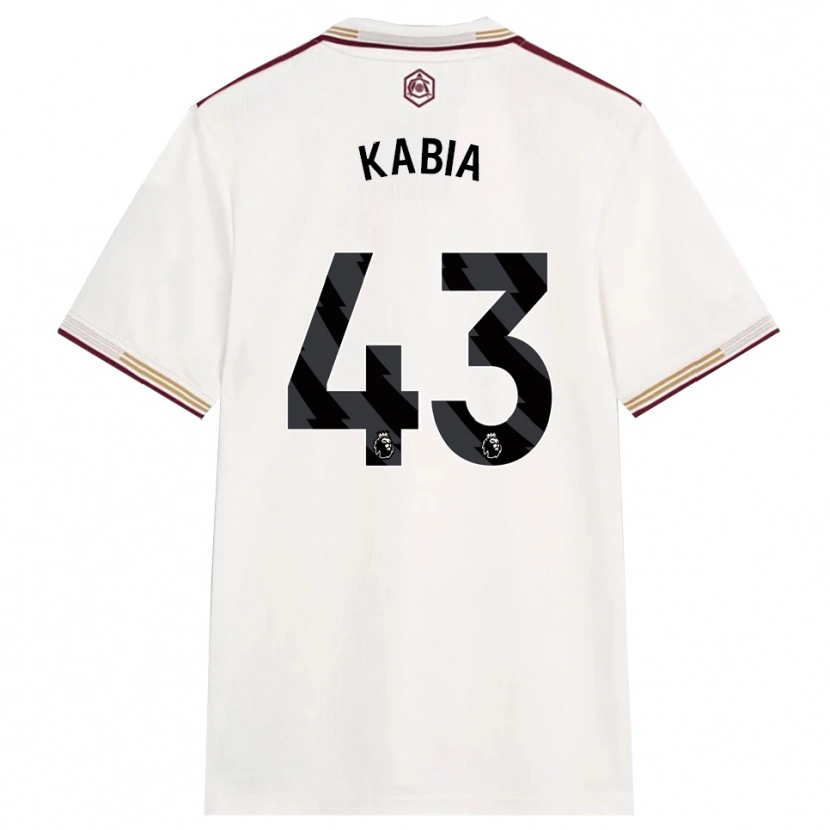 Danxen Uomo Maglia Ismeal Kabia #43 Bianco Sporco Borgogna Kit Gara Third 2025/26 Maglietta