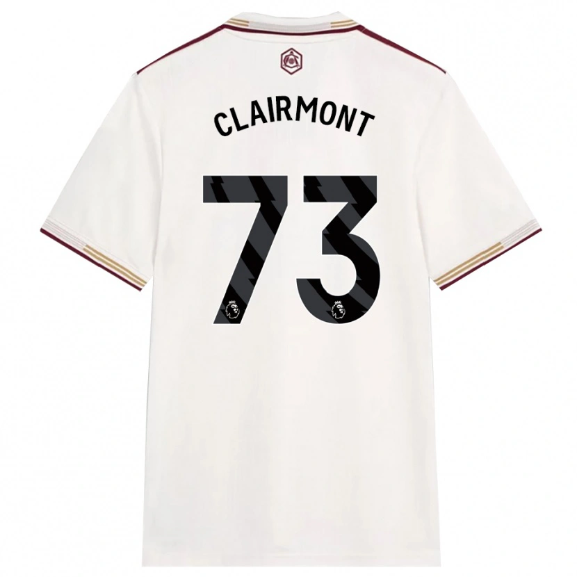 Danxen Uomo Maglia Reece Clairmont #73 Bianco Sporco Borgogna Kit Gara Third 2025/26 Maglietta