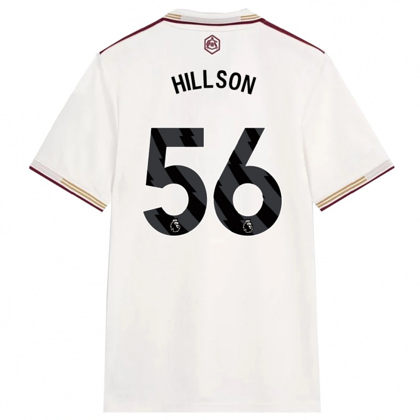 Danxen Uomo Maglia James Hillson #56 Bianco Sporco Borgogna Kit Gara Third 2025/26 Maglietta
