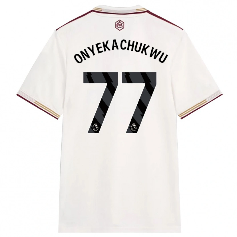Danxen Uomo Maglia Samuel Onyekachukwu #77 Bianco Sporco Borgogna Kit Gara Third 2025/26 Maglietta