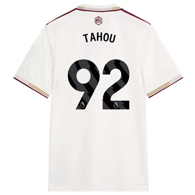 Danxen Uomo Maglia Joshua Tahou #92 Bianco Sporco Borgogna Kit Gara Third 2025/26 Maglietta