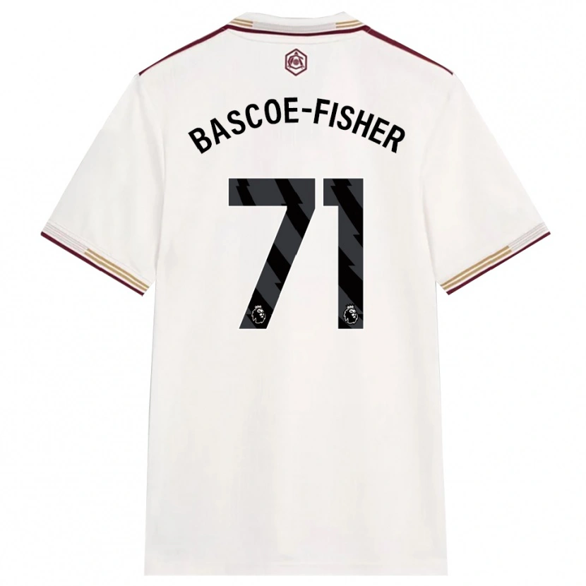 Danxen Uomo Maglia Jakai Bascoe-Fisher #71 Bianco Sporco Borgogna Kit Gara Third 2025/26 Maglietta
