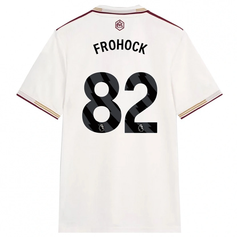Danxen Uomo Maglia Marley Frohock #82 Bianco Sporco Borgogna Kit Gara Third 2025/26 Maglietta