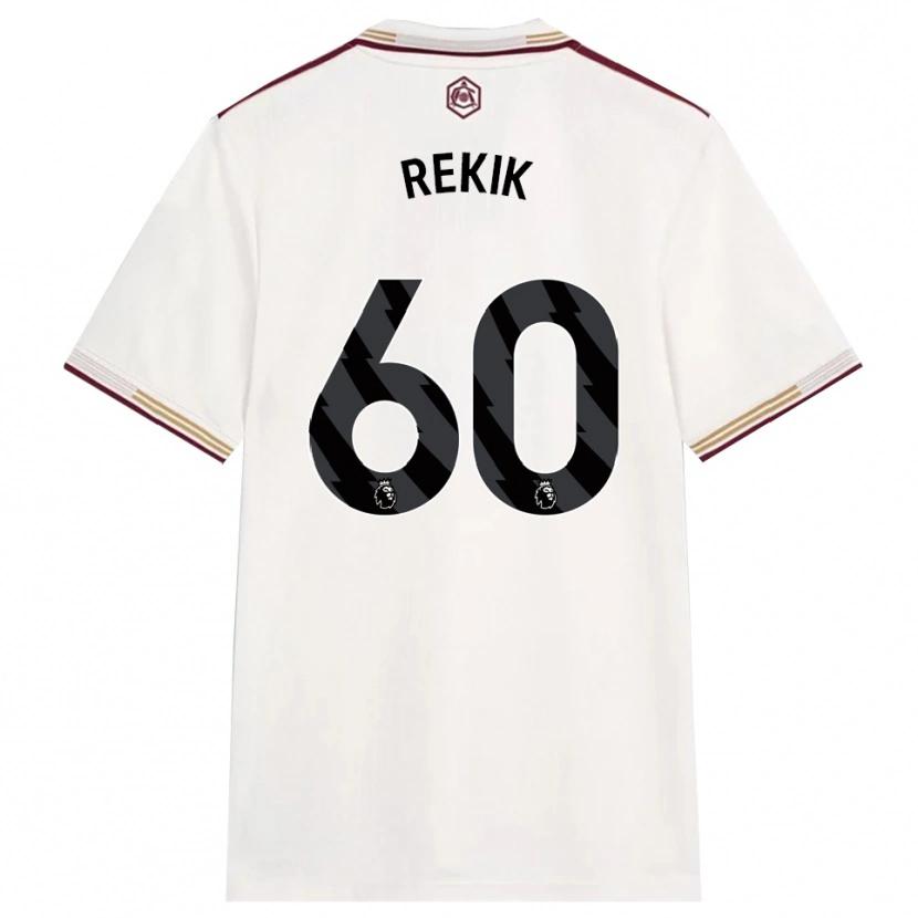 Danxen Uomo Maglia Omar Rekik #60 Bianco Sporco Borgogna Kit Gara Third 2025/26 Maglietta