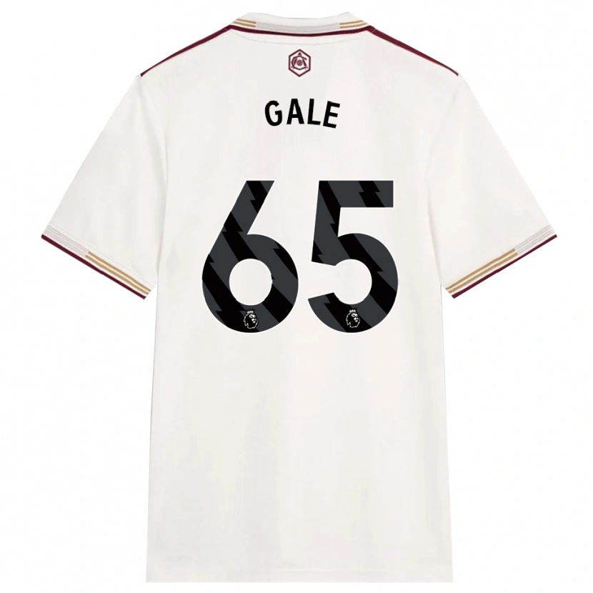 Danxen Uomo Maglia Jessie Gale #65 Bianco Sporco Borgogna Kit Gara Third 2025/26 Maglietta