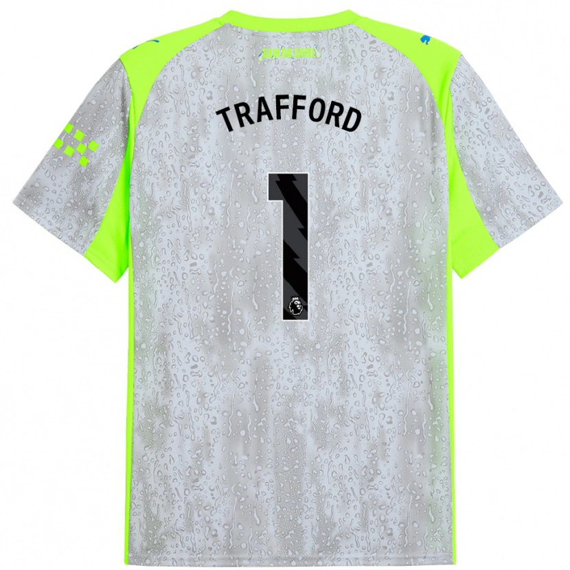 Danxen Uomo Maglia James Trafford #1 Grigio Giallo Kit Gara Third 2025/26 Maglietta