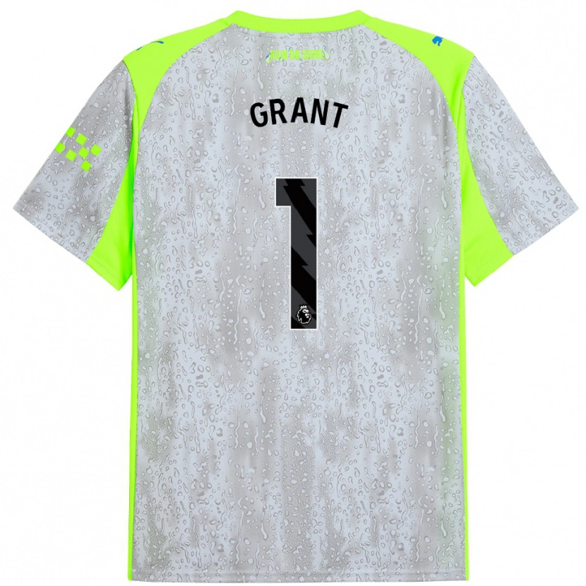 Danxen Uomo Maglia True Grant #1 Grigio Giallo Kit Gara Third 2025/26 Maglietta