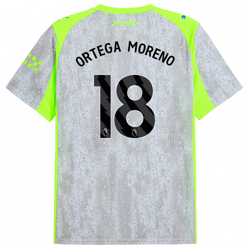 Danxen Uomo Maglia Stefan Ortega #18 Grigio Giallo Kit Gara Third 2025/26 Maglietta