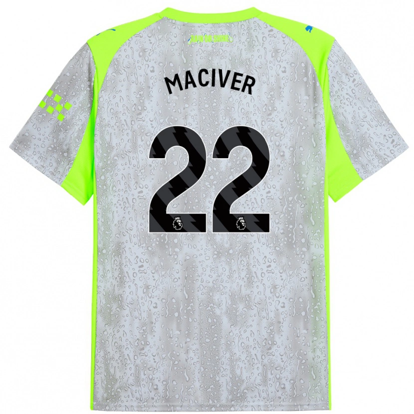 Danxen Uomo Maglia Sandy Maciver #22 Grigio Giallo Kit Gara Third 2025/26 Maglietta