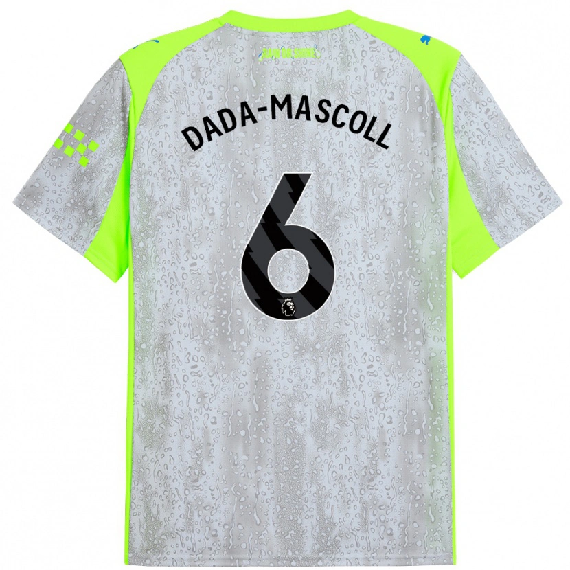 Danxen Uomo Maglia Isaiah Dada-Mascoll #6 Grigio Giallo Kit Gara Third 2025/26 Maglietta