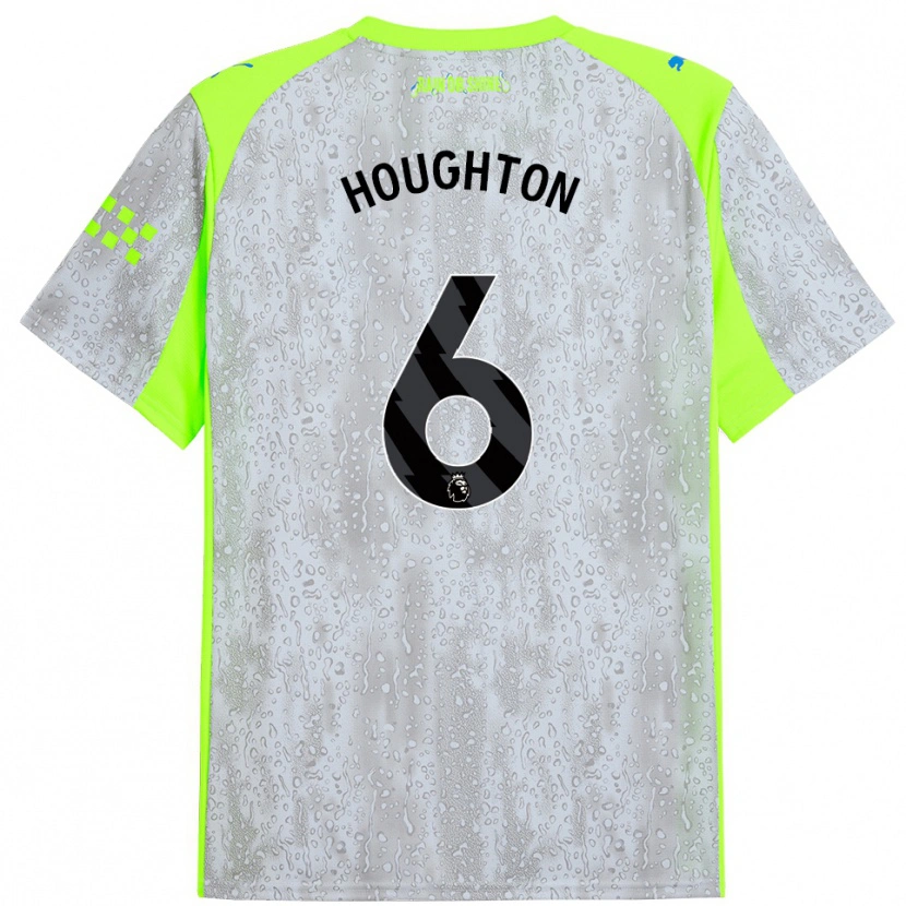 Danxen Uomo Maglia Steph Houghton #6 Grigio Giallo Kit Gara Third 2025/26 Maglietta