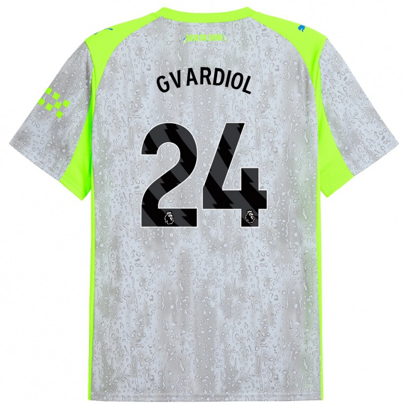 Danxen Uomo Maglia Josko Gvardiol #24 Grigio Giallo Kit Gara Third 2025/26 Maglietta