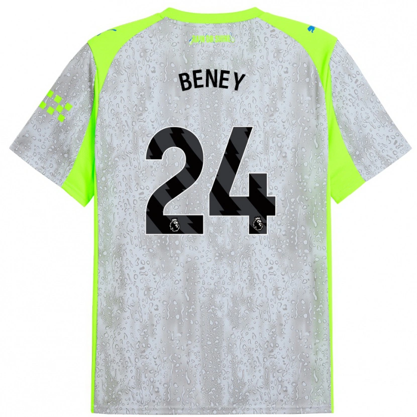 Danxen Uomo Maglia Iman Beney #24 Grigio Giallo Kit Gara Third 2025/26 Maglietta