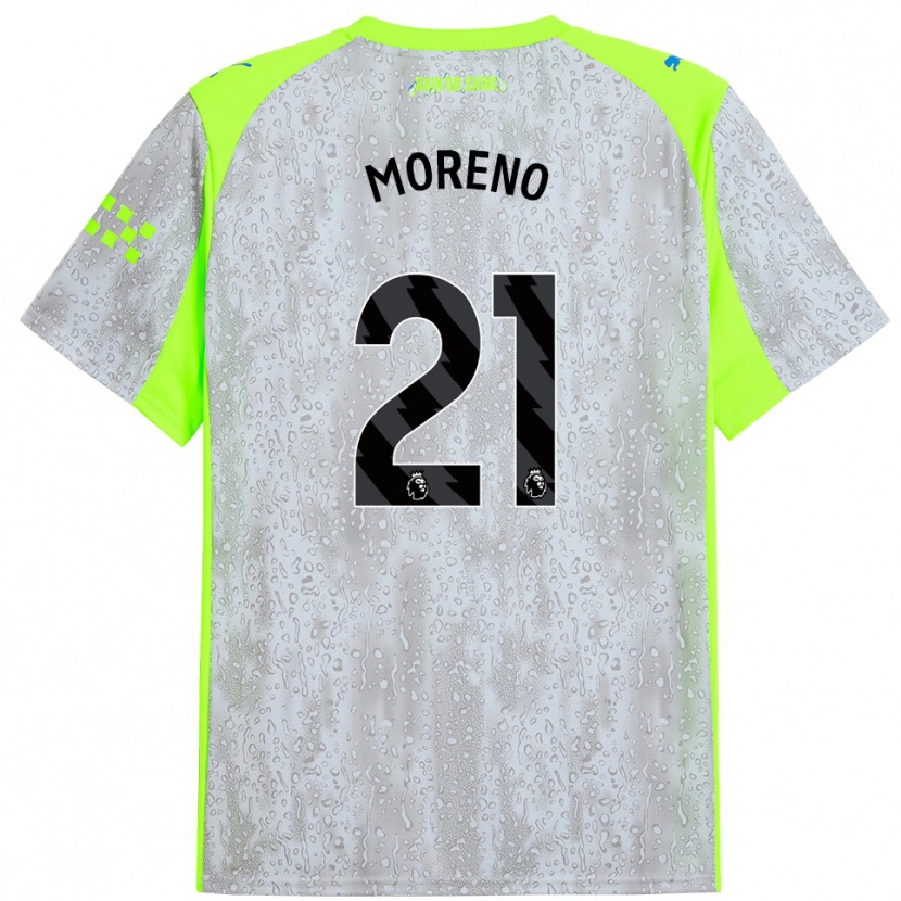 Danxen Uomo Maglia Marlos Moreno #21 Grigio Giallo Kit Gara Third 2025/26 Maglietta
