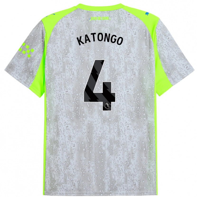 Danxen Uomo Maglia Jadel Katongo #4 Grigio Giallo Kit Gara Third 2025/26 Maglietta