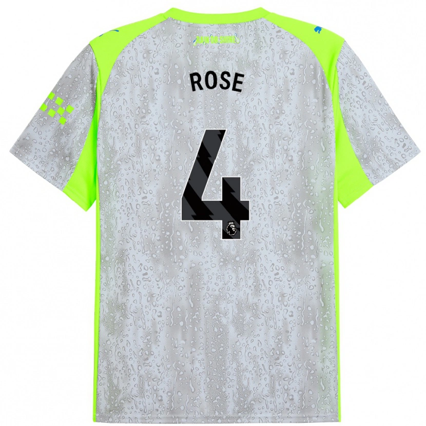 Danxen Uomo Maglia Jade Rose #4 Grigio Giallo Kit Gara Third 2025/26 Maglietta