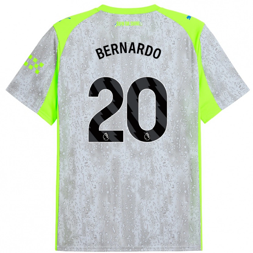 Danxen Uomo Maglia Bernardo Silva #20 Grigio Giallo Kit Gara Third 2025/26 Maglietta