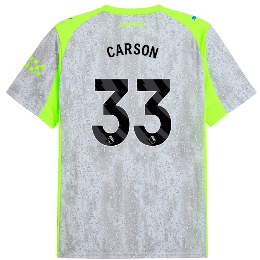 Danxen Uomo Maglia Scott Carson #33 Grigio Giallo Kit Gara Third 2025/26 Maglietta