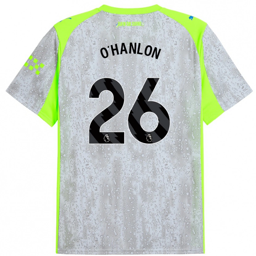 Danxen Uomo Maglia Tara O'hanlon #26 Grigio Giallo Kit Gara Third 2025/26 Maglietta
