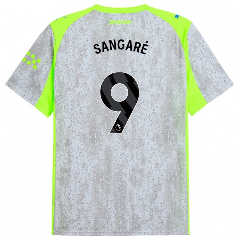 Danxen Uomo Maglia Mahamadou Sangaré #9 Grigio Giallo Kit Gara Third 2025/26 Maglietta
