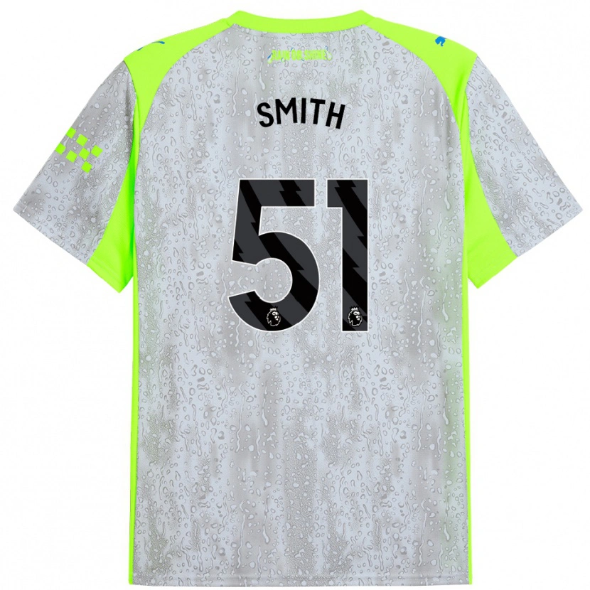Danxen Uomo Maglia Isaac Smith #51 Grigio Giallo Kit Gara Third 2025/26 Maglietta
