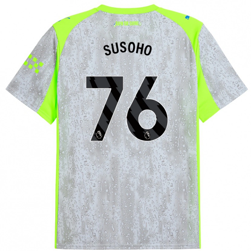Danxen Uomo Maglia Mahamadou Susoho #76 Grigio Giallo Kit Gara Third 2025/26 Maglietta