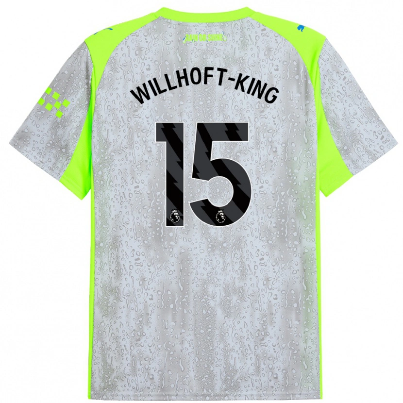 Danxen Uomo Maglia Han Willhoft-King #15 Grigio Giallo Kit Gara Third 2025/26 Maglietta