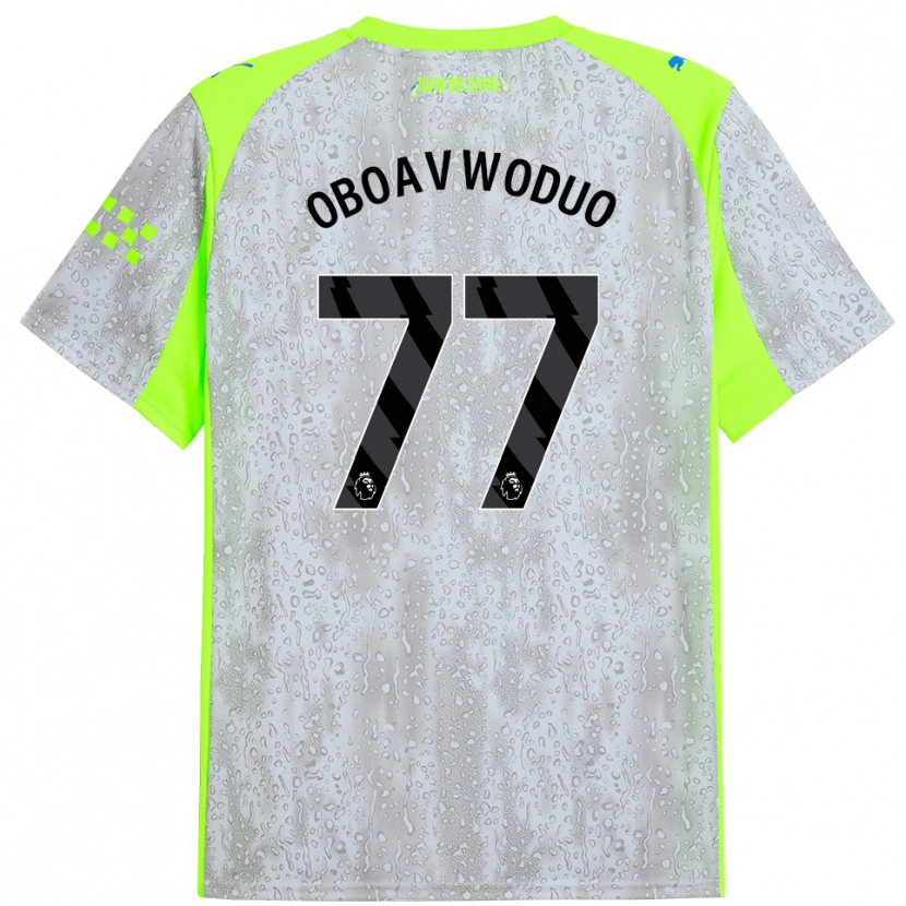 Danxen Uomo Maglia Justin Oboavwoduo #77 Grigio Giallo Kit Gara Third 2025/26 Maglietta