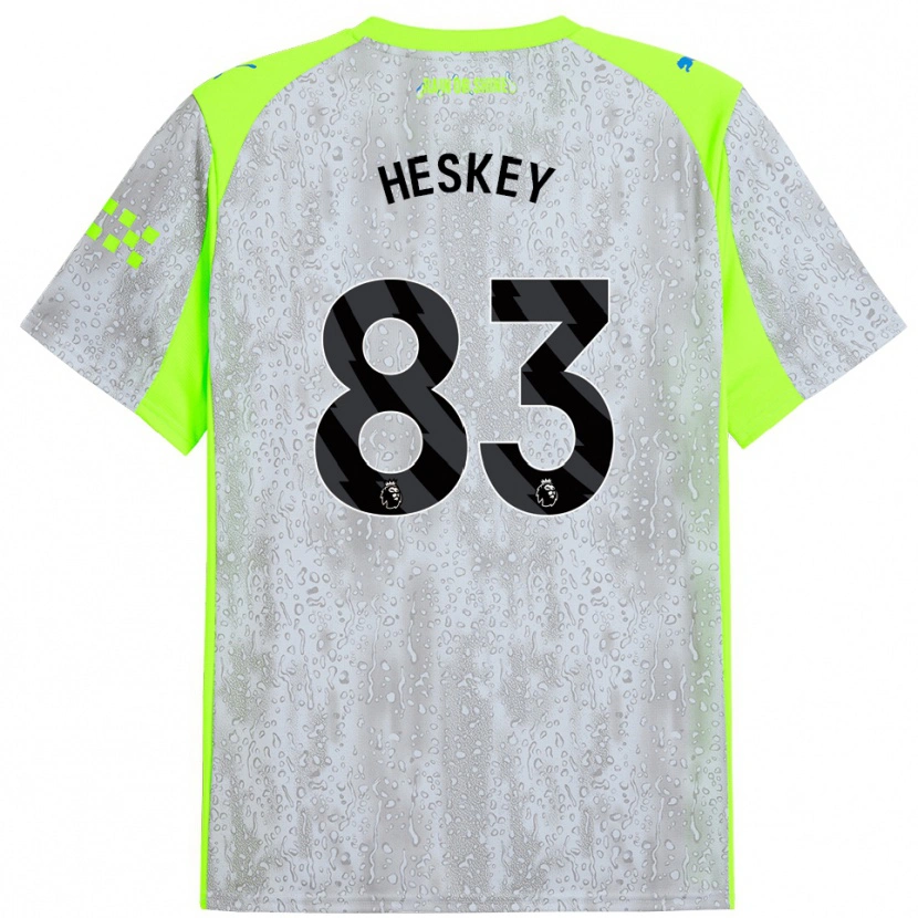 Danxen Uomo Maglia Reigan Heskey #83 Grigio Giallo Kit Gara Third 2025/26 Maglietta