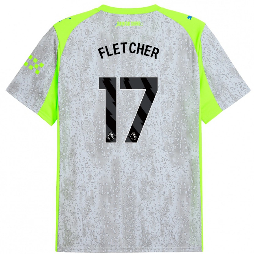 Danxen Uomo Maglia Luca Fletcher #17 Grigio Giallo Kit Gara Third 2025/26 Maglietta