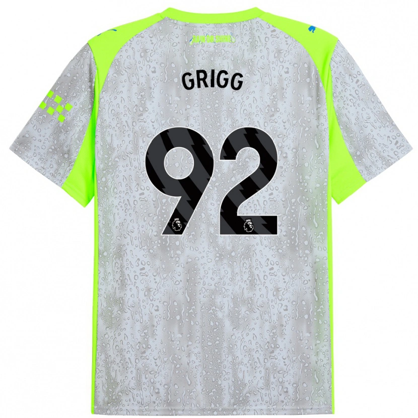 Danxen Uomo Maglia Finley Grigg #92 Grigio Giallo Kit Gara Third 2025/26 Maglietta