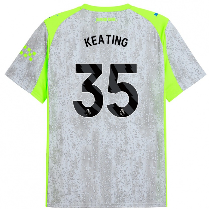 Danxen Uomo Maglia Khiara Keating #35 Grigio Giallo Kit Gara Third 2025/26 Maglietta