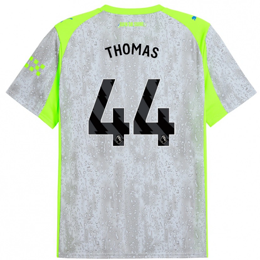 Danxen Uomo Maglia Codie Thomas #44 Grigio Giallo Kit Gara Third 2025/26 Maglietta