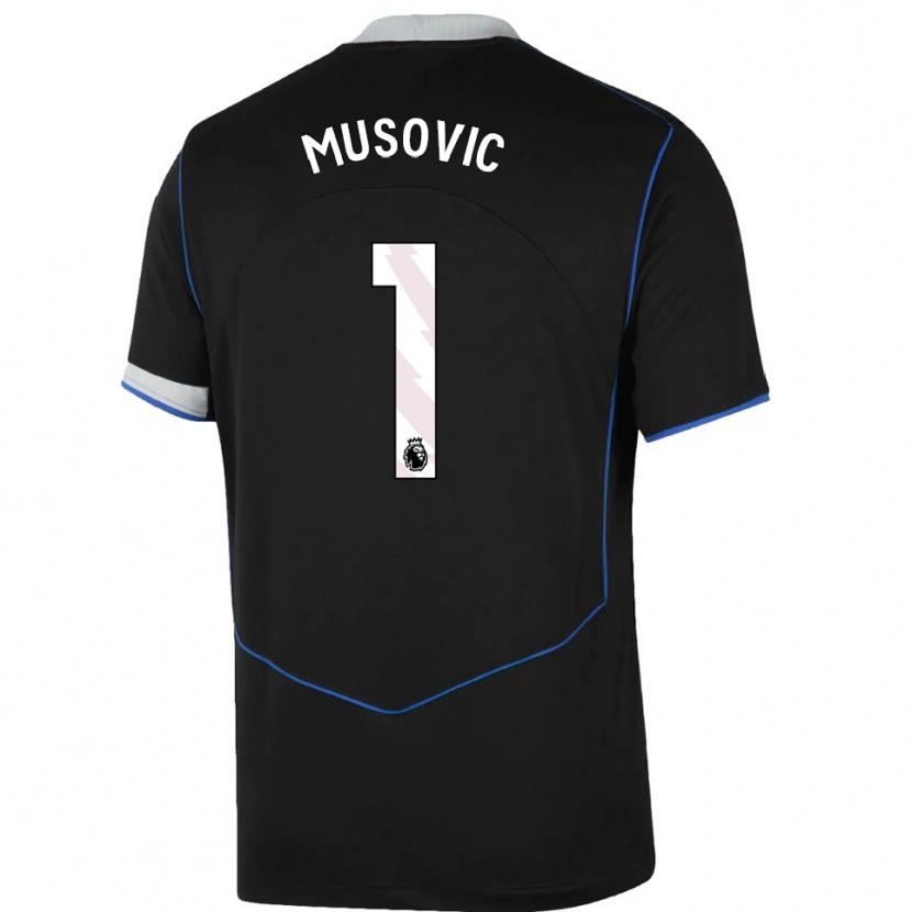 Danxen Uomo Maglia Zecira Musovic #1 Nero Blu Argento Kit Gara Third 2025/26 Maglietta