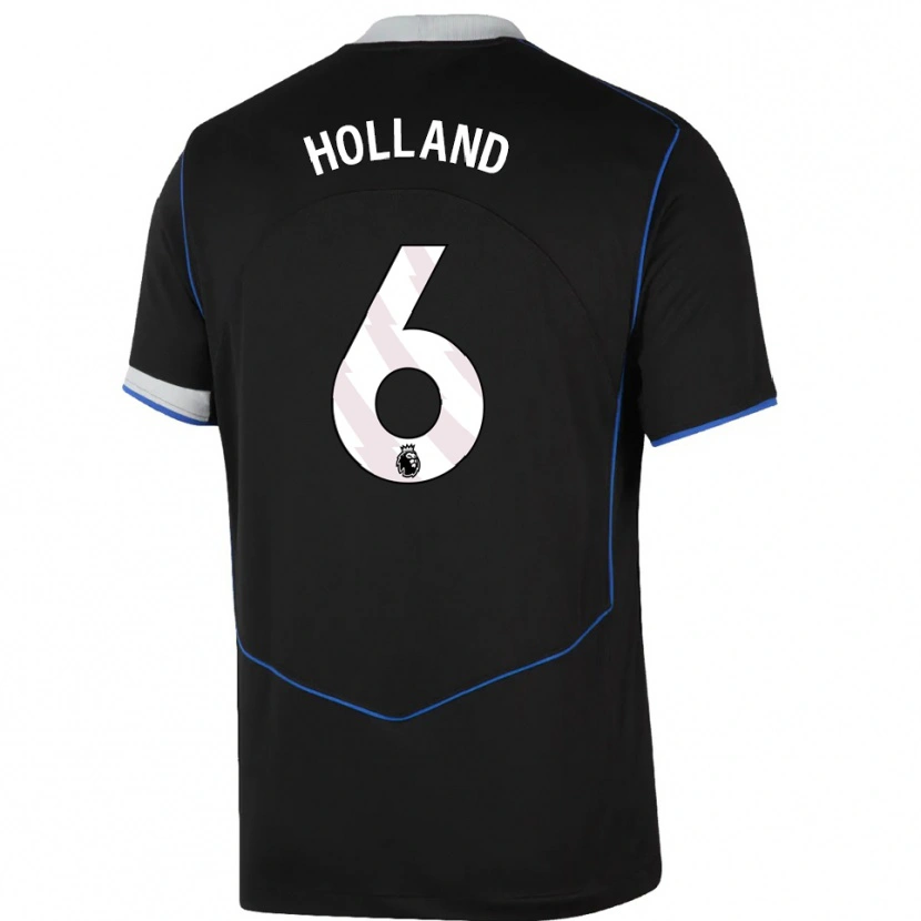 Danxen Uomo Maglia Charlie Holland #6 Nero Blu Argento Kit Gara Third 2025/26 Maglietta