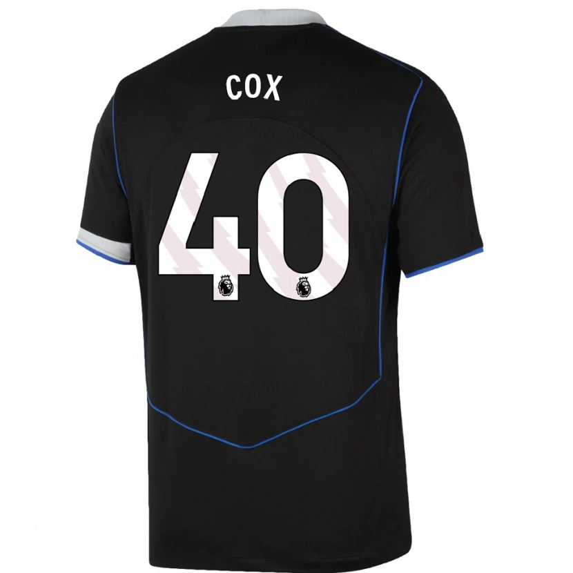 Danxen Uomo Maglia Katie Cox #40 Nero Blu Argento Kit Gara Third 2025/26 Maglietta