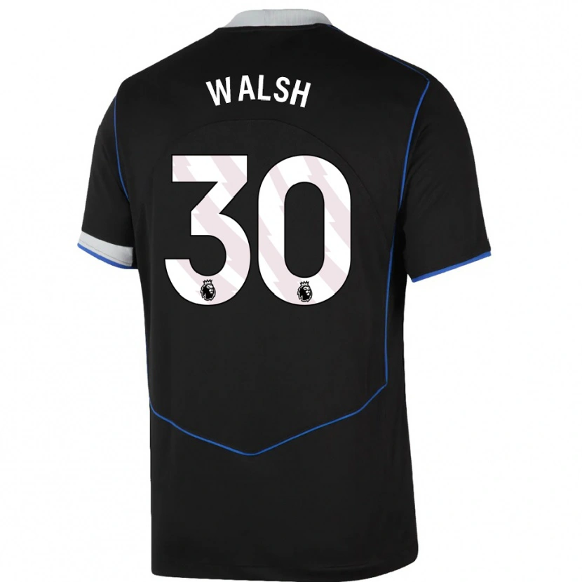 Danxen Uomo Maglia Keira Walsh #30 Nero Blu Argento Kit Gara Third 2025/26 Maglietta