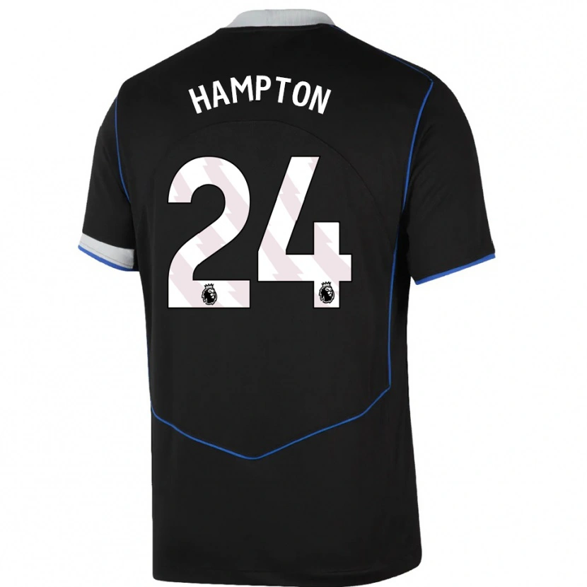 Danxen Uomo Maglia Hannah Hampton #24 Nero Blu Argento Kit Gara Third 2025/26 Maglietta