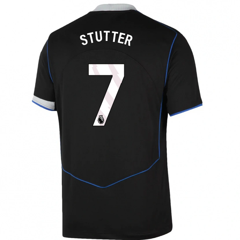 Danxen Uomo Maglia Ronnie Stutter #7 Nero Blu Argento Kit Gara Third 2025/26 Maglietta