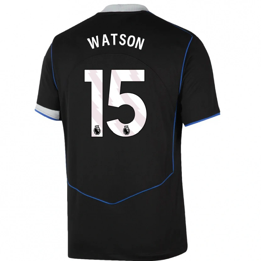 Danxen Uomo Maglia Reggie Watson #15 Nero Blu Argento Kit Gara Third 2025/26 Maglietta