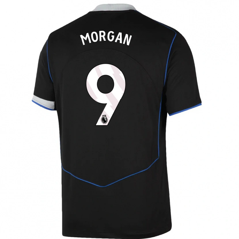 Danxen Uomo Maglia Jimmy-Jay Morgan #9 Nero Blu Argento Kit Gara Third 2025/26 Maglietta
